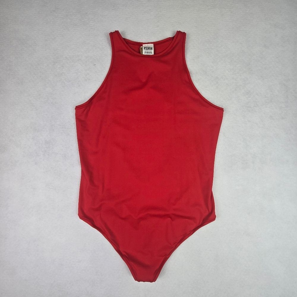 PINK Victorias Secret Red Sleeveless Bodysuit